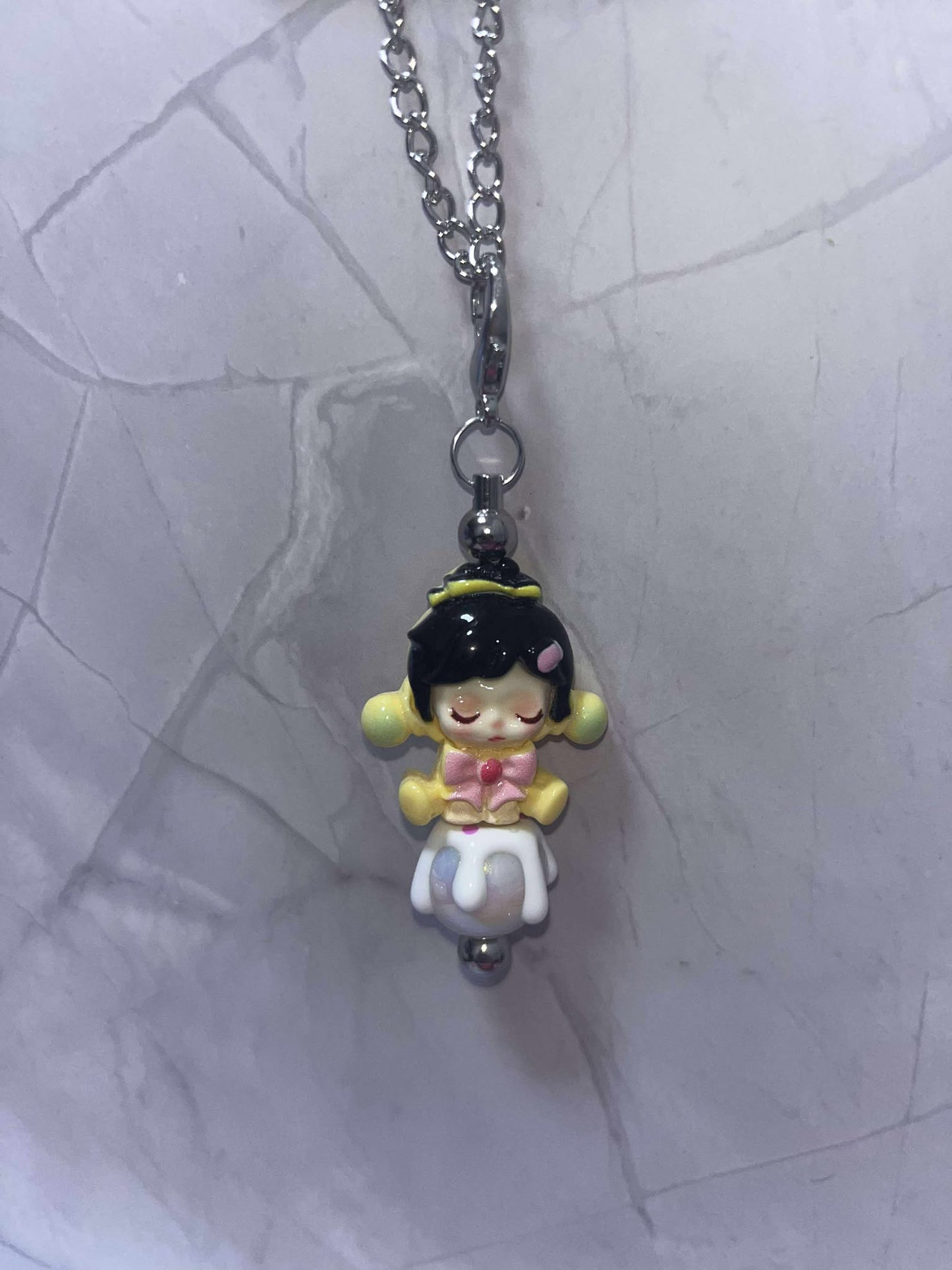 Yellow Skull Panda Drink Bottle Chain
