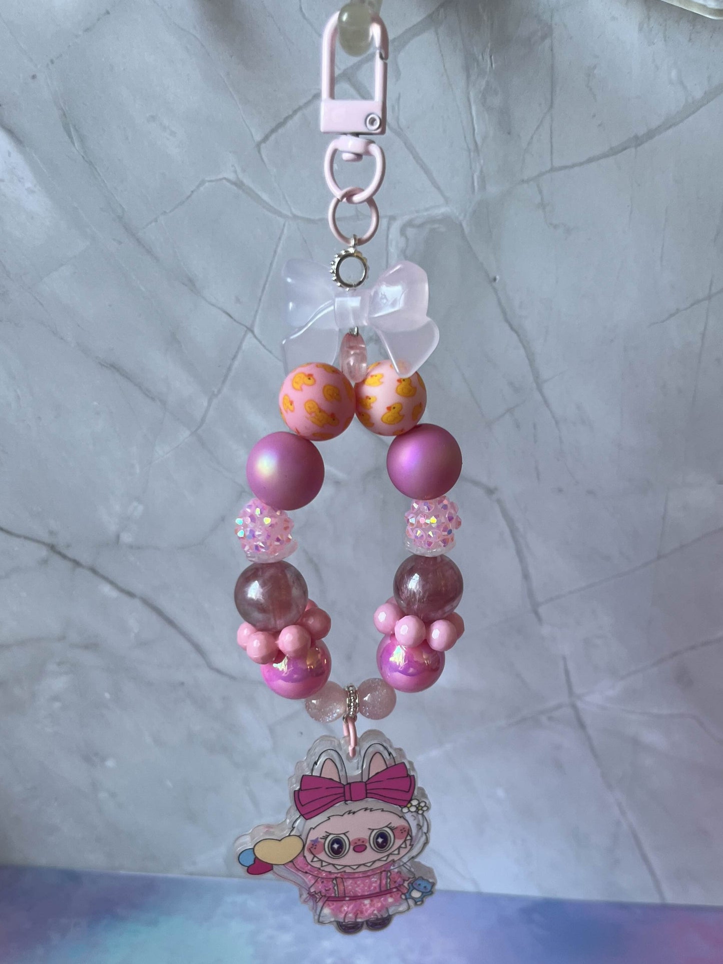 Pink Labubu Key Chain