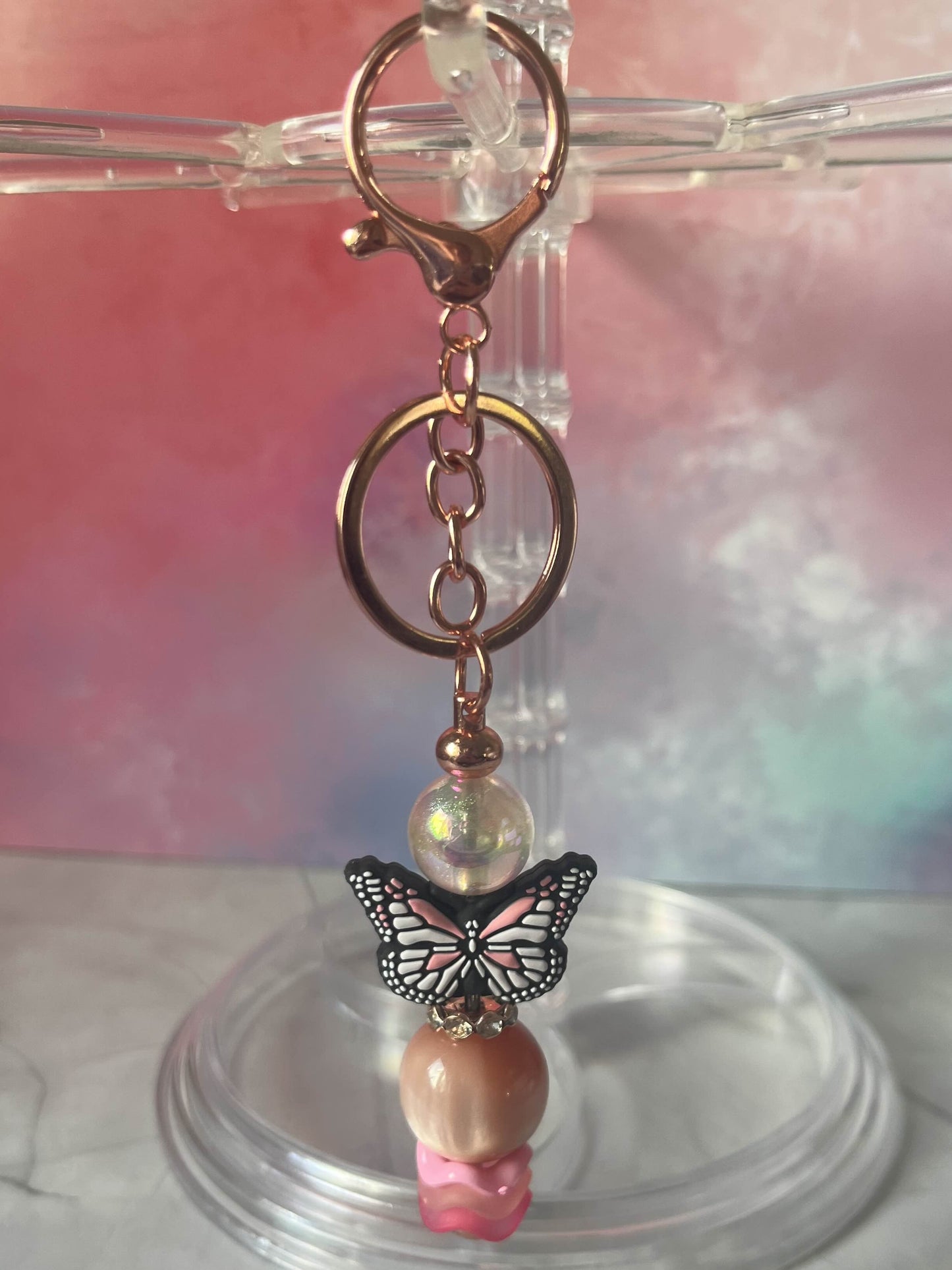 Pink Butterfly keychain