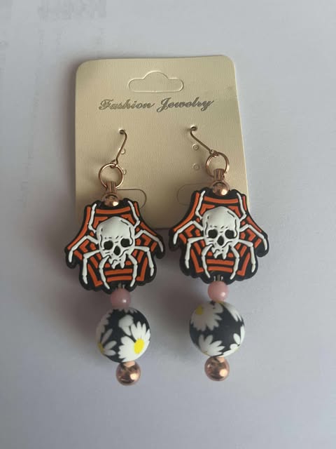 Halloween spider earrings