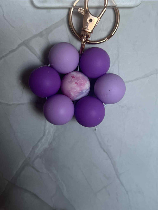 Purple Flower Keychain