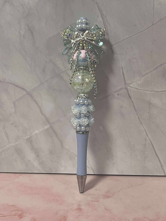 Bling blue bow