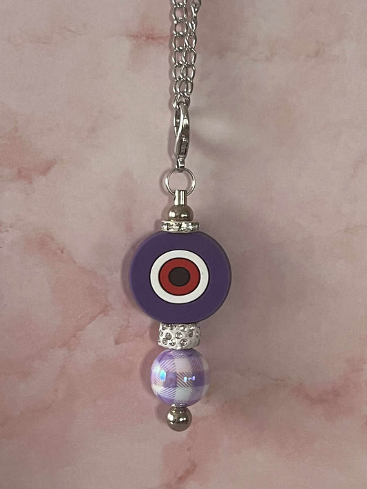 Purple evil eye drink bottle chain
