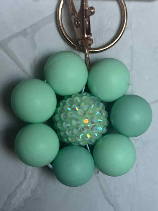 Aqua Flower Keychain