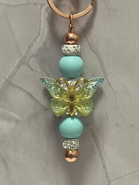 Blue butterfly keychain