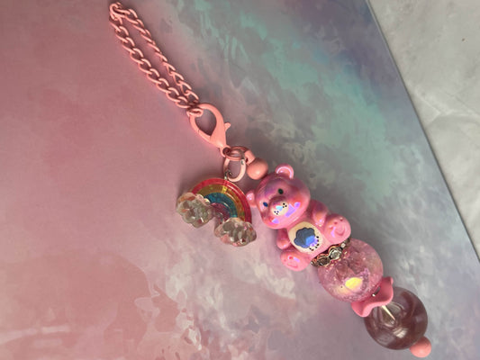 Pink Grumpy Drink Bottle Chain