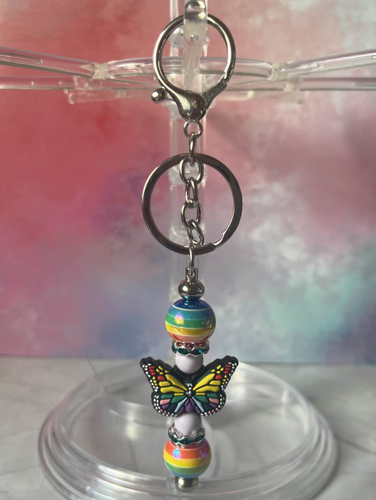 Rainbow Butterfly Keychain