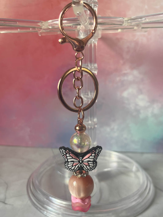 Pink Butterfly keychain