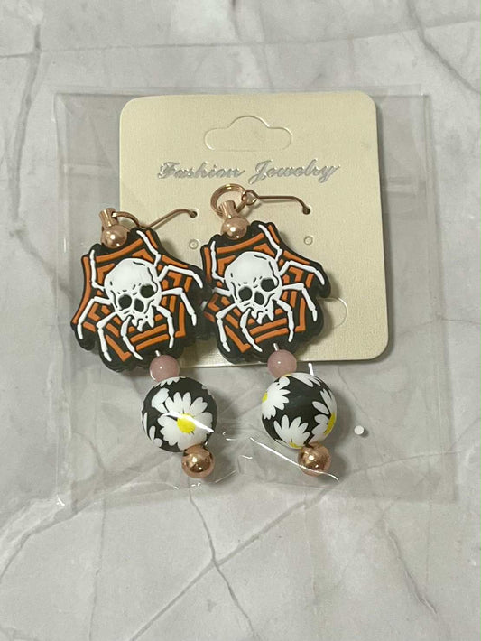 Halloween spider earrings