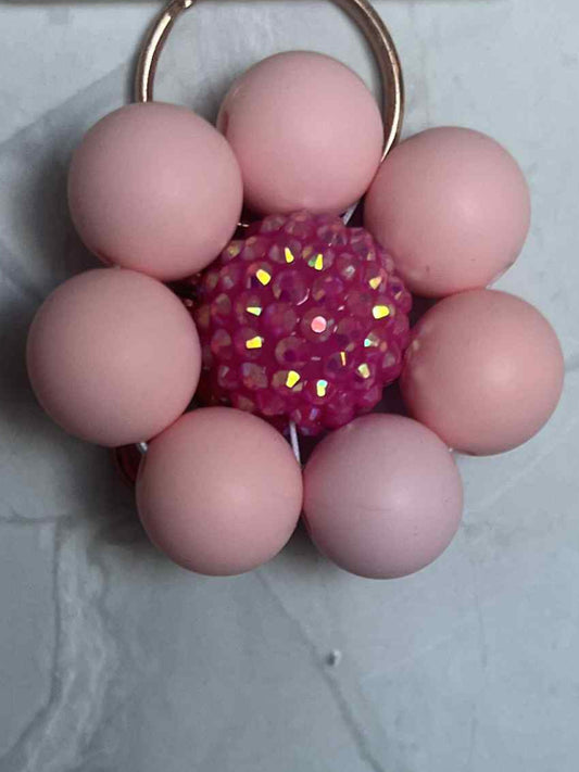 Pink Flower Keychain