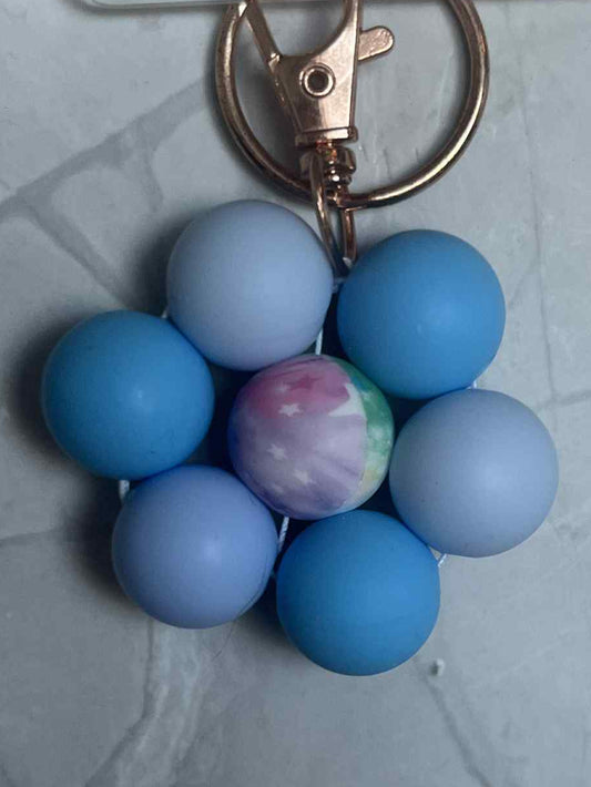 Blue Flower Keychain